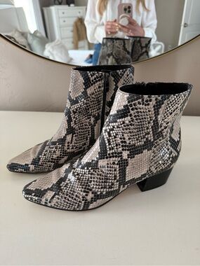 Marc Fisher Python ankle boots
